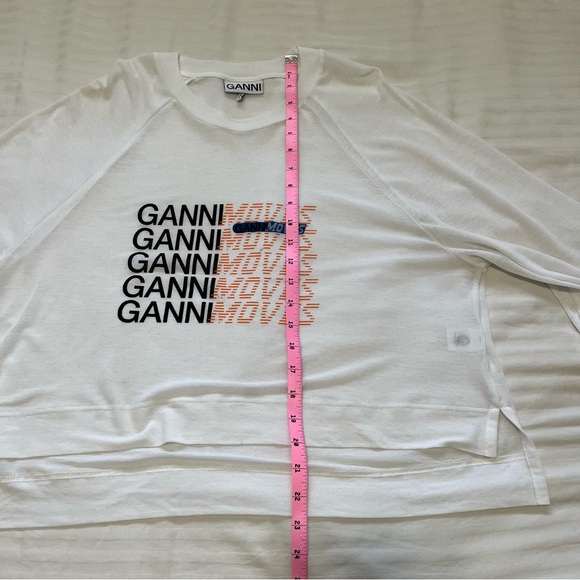 Ganni Light Jersey Oversized T-Shirt White size Medium - Picture 10 of 10